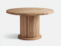 Mesas de jardín 120x120x76 cm - madera marrón redonda - estilo natural para exterior