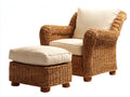 Sillones de ratán 82x88x86 cm - ratán natural marrón-beige - con reposapiés - estilo rústico