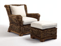 Sillones de ratán 84x88x90 cm - ratán marrón oscuro con reposapiés - estilo natural para exterior