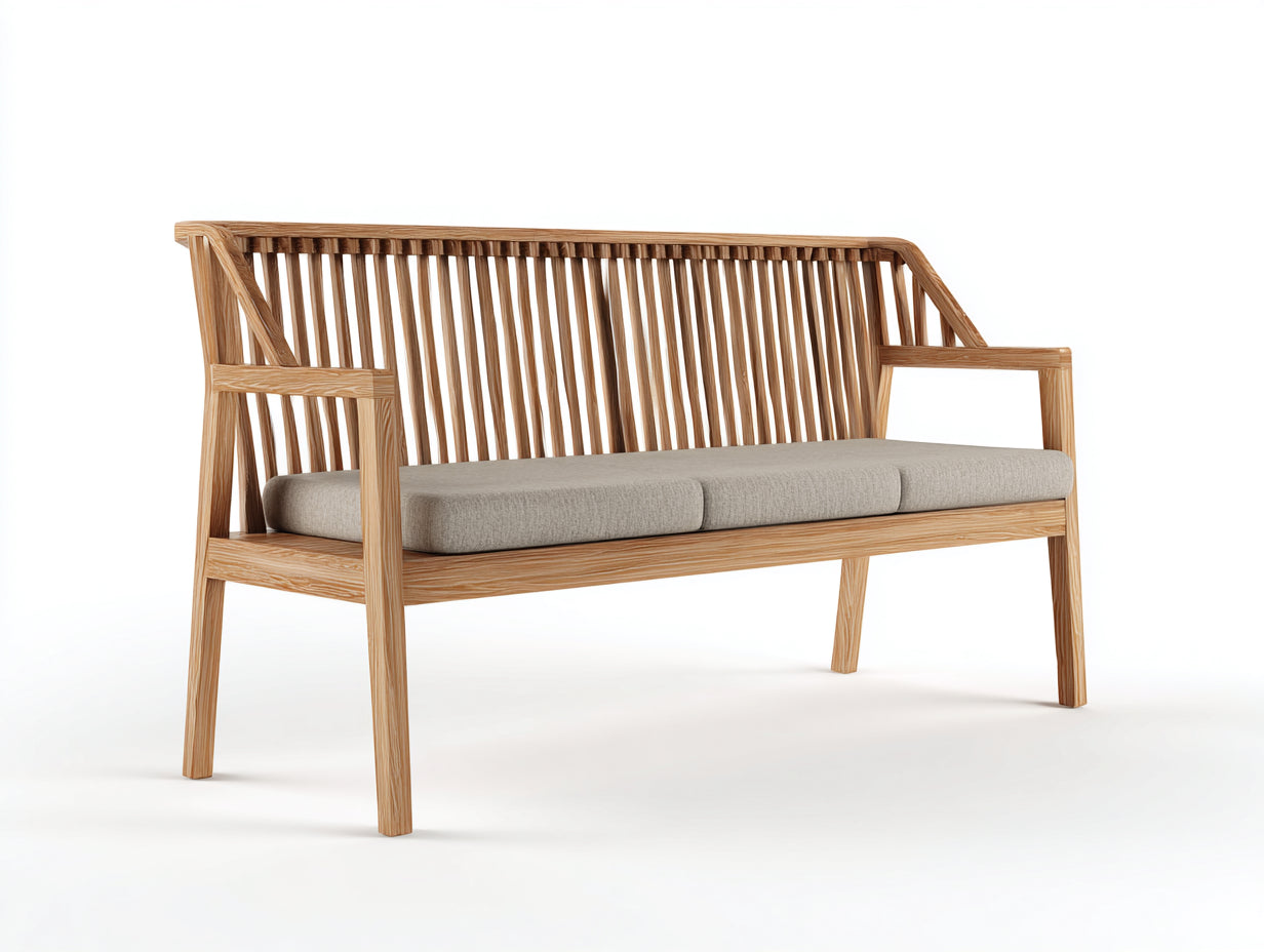 Bancos de jardín 165x62x86 cm - madera maciza marrón - con reposabrazos - estilo moderno
