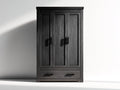 Armario de madera 100x50x170 cm - negro - estilo rústico con cajón
