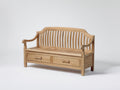 Bancos de jardín madera natural 138x58x89 cm para exterior - estilo clásico con almacenamiento