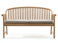 Bancos de jardín Banco de jardín madera 160x60x90 cm Natural con cojines - Estilo clásico