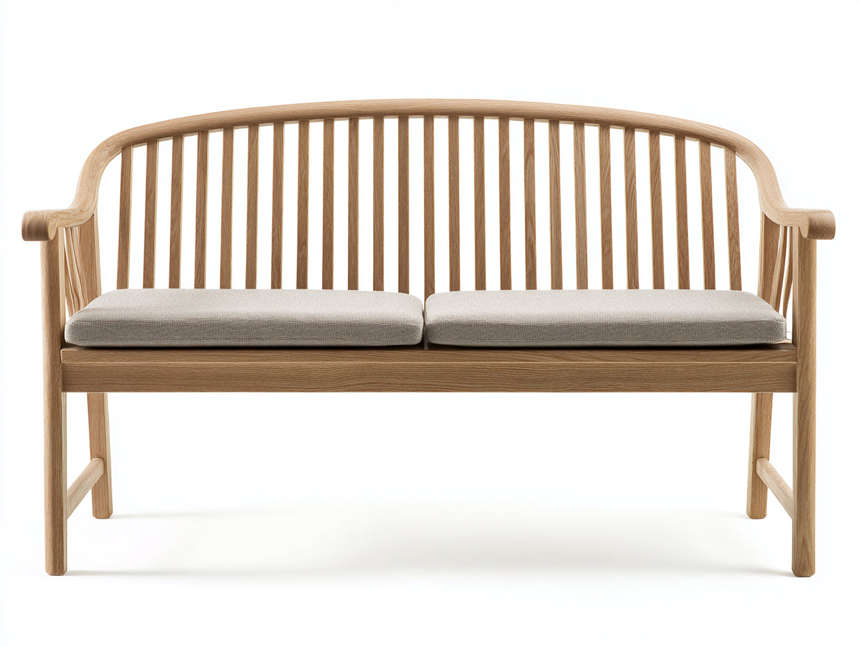 Bancos de jardín Banco de jardín madera 160x60x90 cm Natural con cojines - Estilo clásico