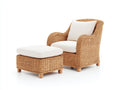Sillones de ratán 78x84x86 cm - ratán marrón con reposapiés - estilo natural para exterior