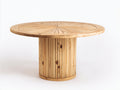 Mesas de jardín madera natural 140x140x76 cm para exterior - diseño redondo contemporáneo
