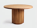 Mesas de jardín - Mesa redonda de madera para exterior - 120x120x75 cm - Natural - Estilo contemporáneo
