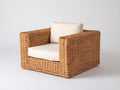 Sillones de ratán marrón claro 88x82x76 cm para jardín - diseño contemporáneo