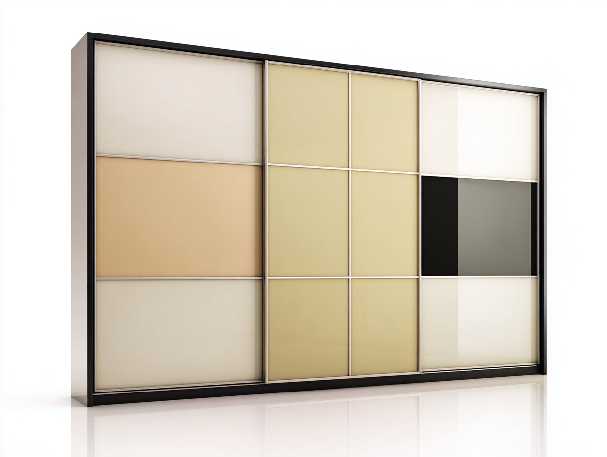Armarios - Armario corredero 3 puertas - 240x60x210 cm - Beige-Crema - Estilo moderno