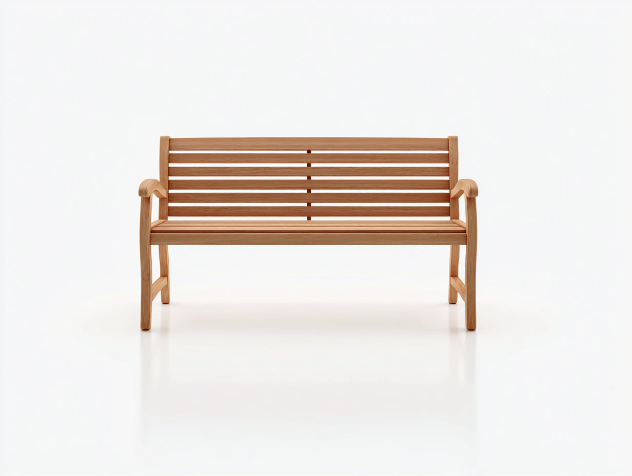 Bancos de jardín madera natural 132x58x86 cm para exterior - diseño clásico