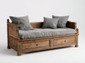 Sofás cama 210x95x92 cm - madera maciza marrón - 2 cajones - estilo rústico