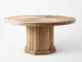 Mesas de jardín 140x140x76 cm - madera maciza marrón - tablero redondo - estilo rústico