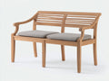 Bancos de jardín - Banco de madera con respaldo y cojines - 135x55x88 cm - Natural - Estilo contemporáneo