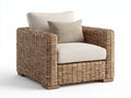 Sillones de ratán marrón claro 90x84x80 cm para jardín - diseño contemporáneo