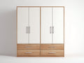 Armarios de dormitorio 200x60x200 cm - madera de ingeniería blanco-marrón - 4 puertas 4 cajones - diseño moderno
