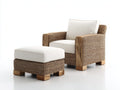 Sillones de ratán - Sillón con reposapiés - 92x88x82 cm - Ratán sintético-Blanco - Estilo rústico