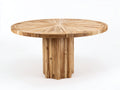 Mesas de jardín - Mesa redonda de madera para exterior - 125x125x76 cm - Natural - Estilo rústico