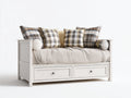 Sofás cama 195x90x86 cm - madera blanca con 2 cajones - estilo clásico funcional